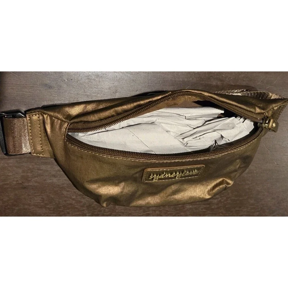 Sydney Love sling bag, metallic bronze finish & adjustable brown strap
